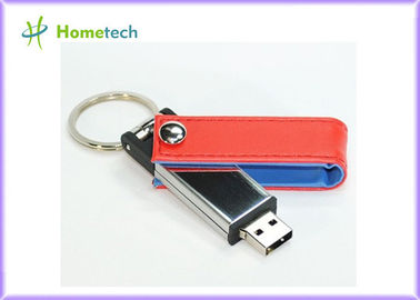 Het grote Roze van de de Flitsschijf van Leerusb Geheugen van USB 8GB 16GB met Sleutelring