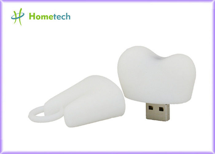 Pvc-Tandenvorm Aangepast USB-flashstation met 1GB~128GB-Capaciteit, Witte Kleur