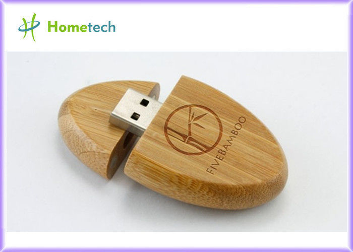 De Flitsschijf 2.0&amp; 3,0 van douane graveert de Houten USB de penaandrijving van USB van het Steun Natuurlijke Bamboe Houten met doos Embleem