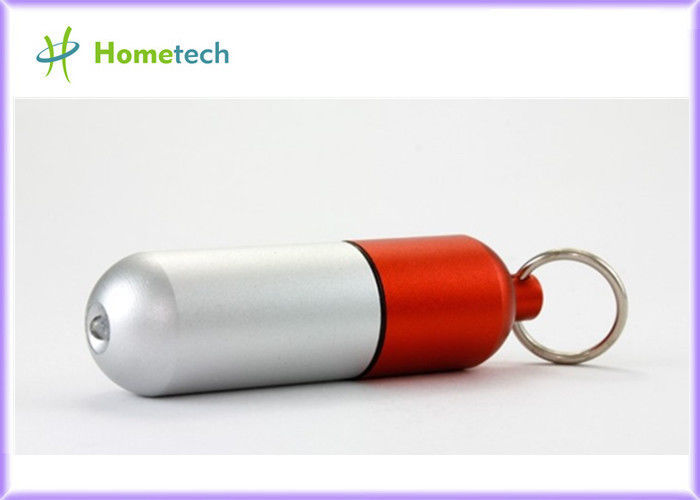 De zilveren &amp; rode van het de douane mooie metaal van artsengiften 4GB van de het aluminiumlegering Promotie de Capsulepil gaf USB-flashstation gestalte