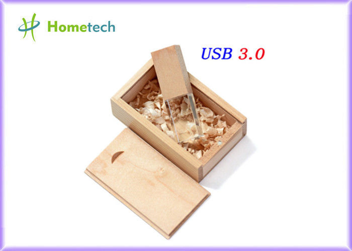 Crystal Wooden Usb Flash Drive 4gb 8gb 16gb 32gb 64gb 20MB/S Logo Customized