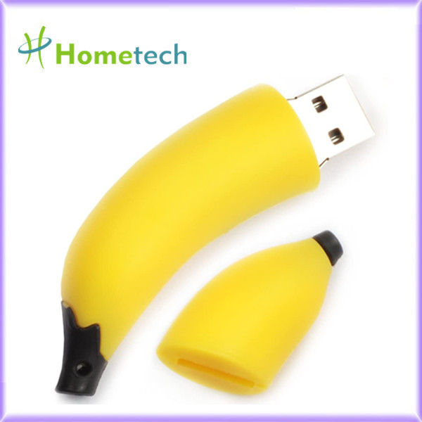 Leuk die Fruitontwerp USB 2,0 de Banaan van de Flitsaandrijving 4GB 8GB voor Promotiegift wordt gevormd
