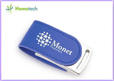 kopen Van het Leerusb van Ce Blauwe Eco de Flitsschijf 4GB voor Promotieproduct online vervaardiging
