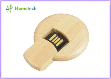 kopen Het ronde Houten USB-flashstation van de vorm echte capaciteit, micro- houten duimaandrijving online vervaardiging