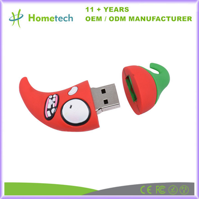 kopen Cartoon Hot Pepper/Fruit Model schattig aangepast USB Flash Drive 8GB 16GB 32GB PVC Pen Drive online vervaardiging