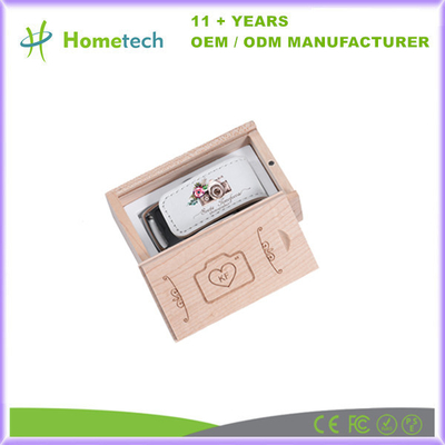 kopen Foto's op maat Huwelijkscadeau Ledere USB Flash Disk 8GB 16GB 32GB 128GB Pendrive online vervaardiging