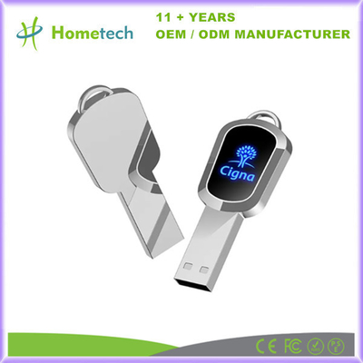kopen LED licht robuuste zilveren metaal USB 3.0 flash drive voor gegevensopslag -40-85C A-graad chip online vervaardiging