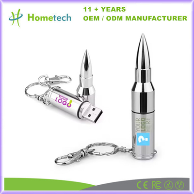 kopen Metalen USB-sticks in de vorm van kogels met een opslagcapaciteit van 8 GB tot 256 GB online vervaardiging