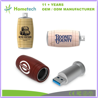 kopen Wood Color USB Flash Drive 8GB-256GB Wine Bucket Shape met USB 2.0/3.0 Interface online vervaardiging