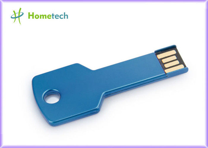 Blauw/Groen de Flitsaandrijving Aangepast Embleem van Metaalsleutel Gevormd USB
