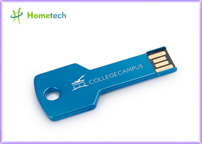 Blauw/Groen de Flitsaandrijving Aangepast Embleem van Metaalsleutel Gevormd USB