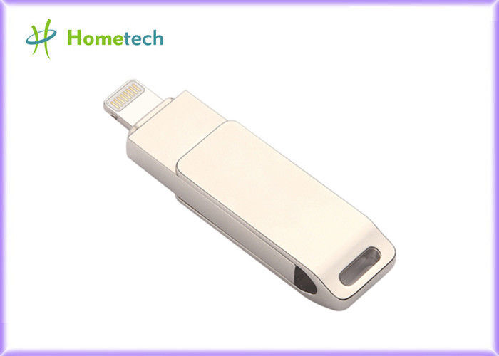 Het USB-flashstation van de hoge snelheids Mobiele Telefoon/OTG-USB-flashstations voor IPhone, Zilveren Kleur