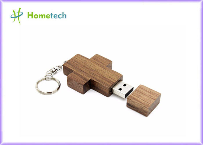 Dwarshalsband Houten USB-flashstation 2GB met Zeer belangrijk de Gravureembleem van de Kettingslaser