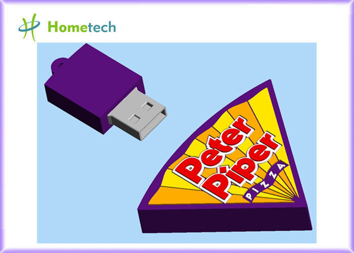 4GB pizza Aangepaste USB-Flitsaandrijving, 2GB Zachte Rubber het Geheugensleutel van Beeldverhaalusb