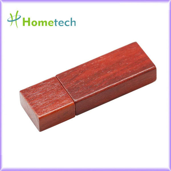 Rechthoek Rood Houten USB 3,0 16GB-de aandrijving van de hoge snelheidsflits