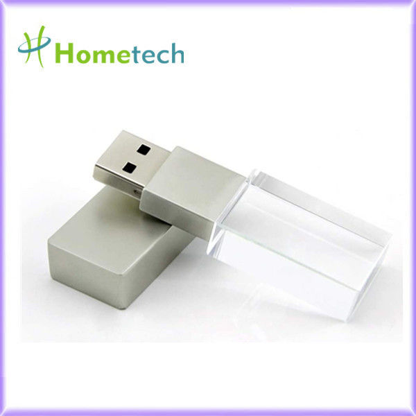 Glas van de douane plakt het collectieve gift usb pendrive USB 2,0 het 3,0 Kristal LEIDENE Flashgeheugenstok van 64GB