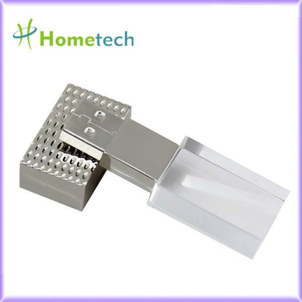 Giftdouane Logo Rose/Goud/Koper/Zilveren Transparante LEIDENE van 32GB USB2.0 15mb/s Lichte Flitsaandrijving