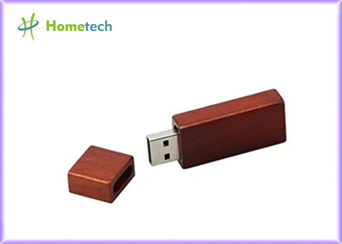 Rechthoek Rood Houten USB 3,0 16GB-de aandrijving van de hoge snelheidsflits