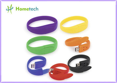 Druk van het de Manchet de Douane Aangepaste Embleem van siliciumcoloful Wirstband Pendrive Usb