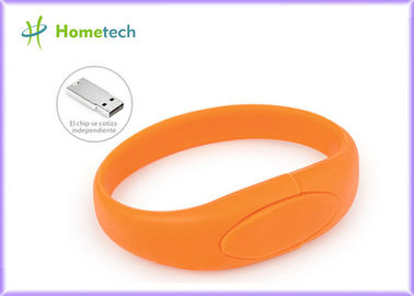 De oranje van de de flitsaandrijving van Armbandusb van het de manchetsilicone van het de flitsgeheugen usb schijf van de de manchet usb flits