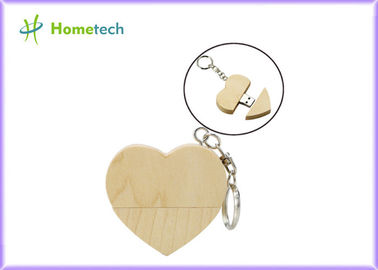 het Hart Houten USB-flashstation van 64GB 32GB 16GB 8GB 4GB voor huwelijksgift