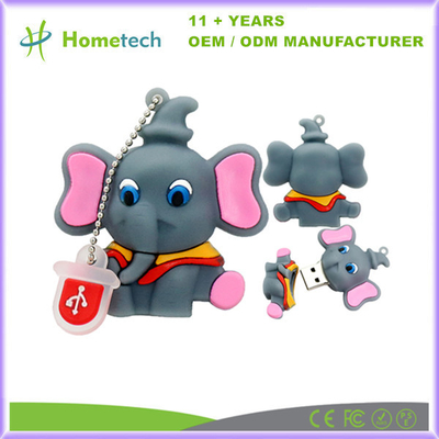 Pormogiften USB 3,0 van de de Flitsschijf 32GB 64GB van de Flitsaandrijving de Olifantenvorm