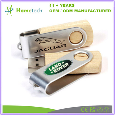 Windows/Mac OS/Linux Compatibel 256 GB Wood Twist USB Flash Drive met klassiek houten ontwerp