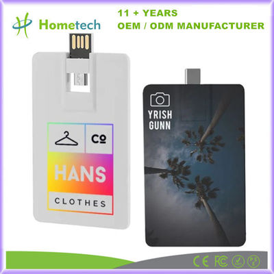 Draagbare creditcardvormige USB-C-flashdrive met duurzame metalen behuizing voor digitale opslag