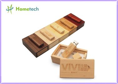 Houten het Geheugenstokken 16GB van USB van het Debossedembleem voor Bedrijf & Persoon