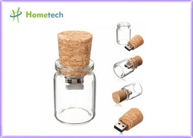 Flessenglas Houten USB-flashstation 2,0 voor Huwelijksweggevertjes 4GB 8GB
