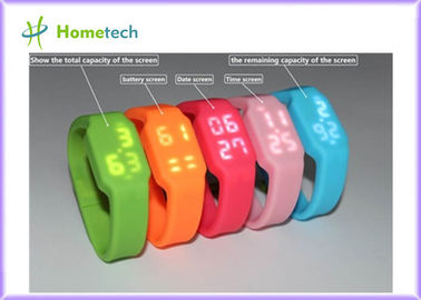 2GB aan 32GB USB-LEIDEN van de het Siliciumarmband van de Flitsaandrijving Multifunctionele Horloge USB met Tf Kaartgroef