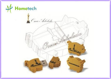 Innovatief het varkensusb-flashstation van pvc van de Ontwerpdouane 256MB-128GB Leuk Materieel geel