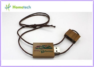 Vrije van de het Embleem Promotiewartel van de Lasergravure de Flitsaandrijving van USB Houten