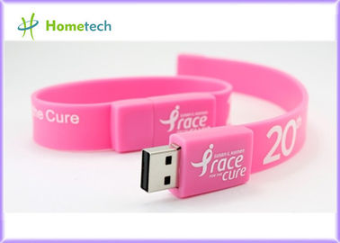 Het roze van het het USB-flashstationsilicium van de Siliciummanchet Flashgeheugen van de armbandenusb, Multikleur USB 2,0 de Stok van het Armbandgeheugen