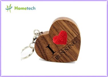 Houten het USB-flashstation4gb 8GB 16GB 32GB 64GB Esdoorn van het liefdehart/Okkernootmateriaal