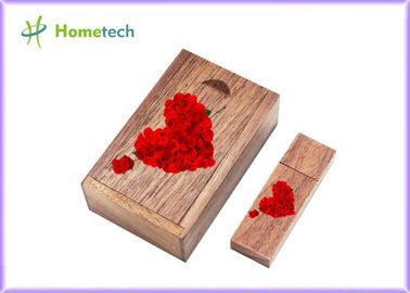 Van het Geheugenstokken van embleemengaved Usb de Houten Snelheid van de de Schijf 5-15MB/S Lezing van U voor Huwelijk