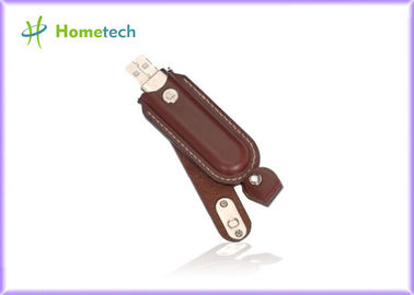 De Flitsschijf van USB van het hoge Capaciteits Bruine Leer USB 2.0 16GB voor Student