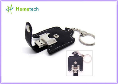 Zeer belangrijke Ketting 8GB USB 2.0 Zwarte van de de Flitsschijf van Leerusb het Geheugenstok