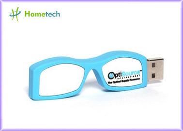 Leuke Gepersonaliseerde de Flitsaandrijving van USB van het Glazen Rubberbeeldverhaal Blauwe 32GB