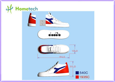 Witte tennisschoendouane usb 2,0 micro- van het de douaneembleem van de flitsaandrijving 2gb 4gb 8gb 16gb 32gb 64gb usb geheugenstok