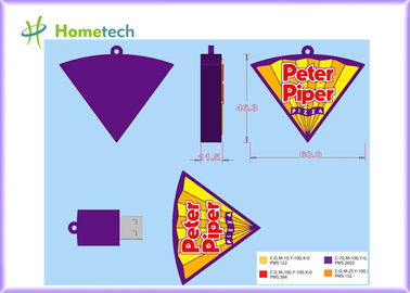 4GB pizza Aangepaste USB-Flitsaandrijving, 2GB Zachte Rubber het Geheugensleutel van Beeldverhaalusb