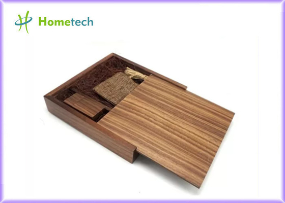 Okkernootalbum Houten USB 2,0 van de de Fotodruk van 32GB Milieuvriendelijke Doos Gegraveerde Houten Multifunctionele Pendrive Usb de Giftdoos