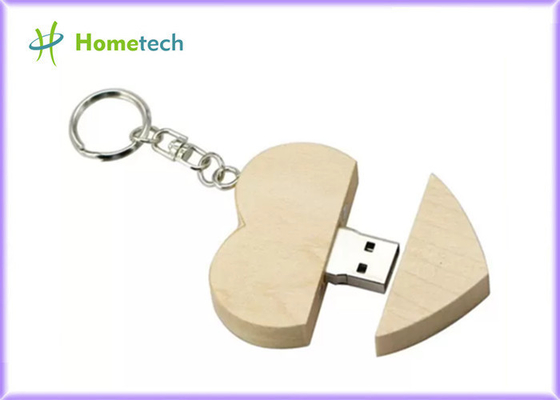 van de Esdoorn Houten Hart Gestalte gegeven Usb van 8GB 5-15MB/S de Flitsaandrijving