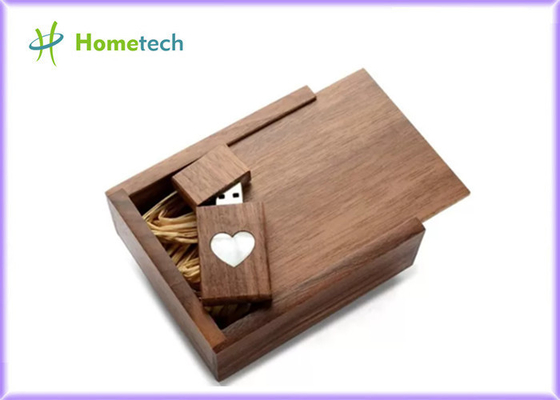 FAT32 komt Houten USB-flashstation 2,0/3,0 van USB 16GB in rechthoekige vormen houten doos