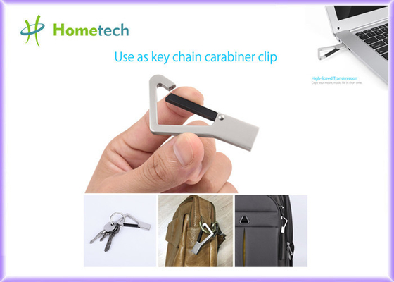Van de het Metaalduim van het douaneembleem de Aandrijving USB Zeer belangrijke Gevormde Memoria/Metaal Carabiner